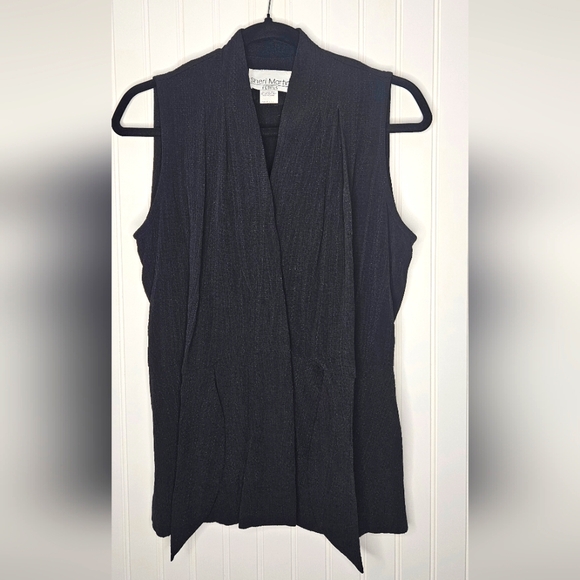 Sheri Martin Jackets & Blazers - Vintage Sheri Martin Woman Petites Black Textured Vest - Size 6